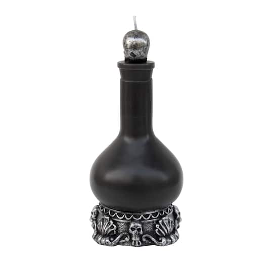 7.5" Black Potion Bottle Unscented Candle by Ashland®